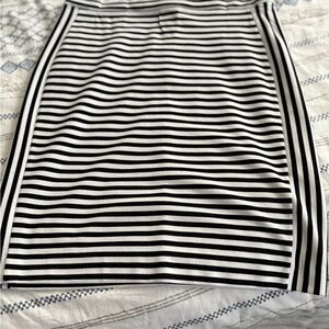 Banana Republic Black and White Striped Pencil Skirt